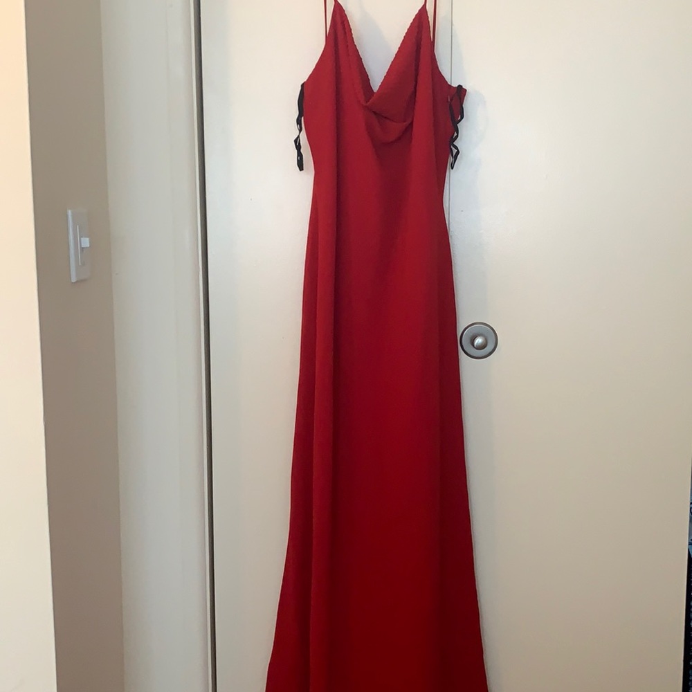 Red evening gown